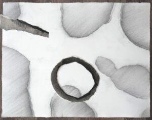 Onderweg - grafiet tekening/collage